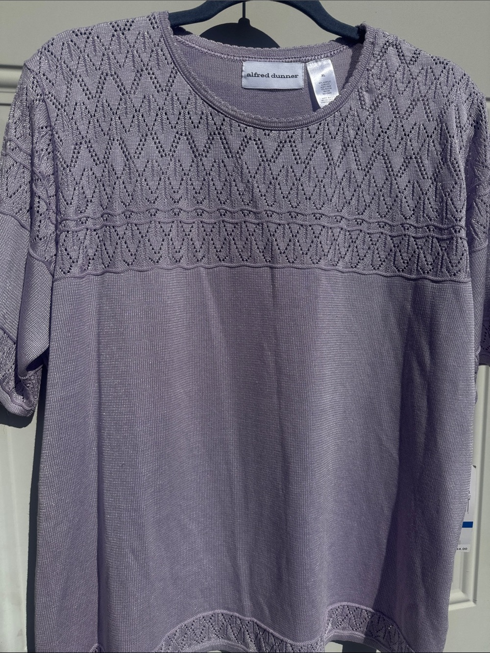 Alfred Dunner Dusty Lavender Short-Sleeve Knit Top